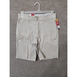 Lee Bermuda Shorts Womens 10 Alabaster Comfort Waist Stretch NEW